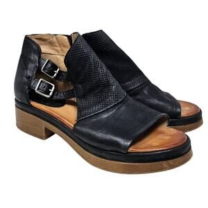 Miz Mooz Black and Tan Sandals